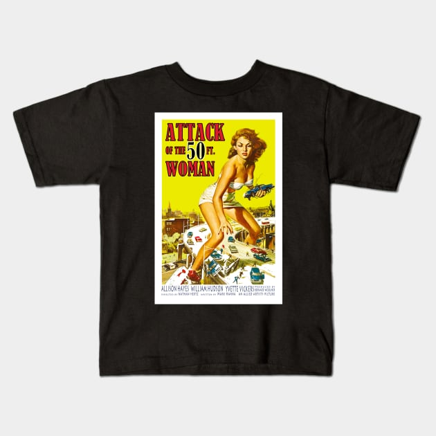 50 Foot Woman Poster Kids T-Shirt by RockettGraph1cs